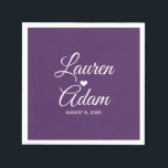 Guardanapo De Papel Cocktail Napkins | Simple Script Heart (Plum) DK<br><div class="desc">Estes guardanapos de casamento são simples,  mas elegantes. Mude a cor da ameixa / design púrpura escura na sua extremidade,  apenas mudando a cor de fundo! AQUI ESTÁ COMO: 1) Clique no botão "Personalizar",  "Personalizar" ou "Editar". 2) Escolha uma nova cor de fundo.</div>