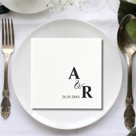 Guardanapo De Papel Cocktail Personalizado de Casamento com Monograma