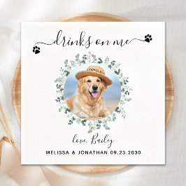 Guardanapo De Papel Cocktail personalizado de casamento de cães