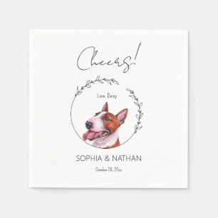 Guardanapo De Papel Cocktail simples Bull Terrier Cachorro Casado