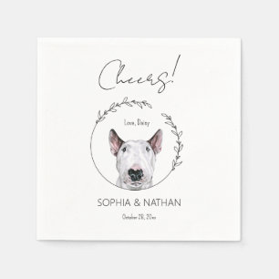 Guardanapo De Papel Cocktail simples Bull Terrier Cachorro Casado
