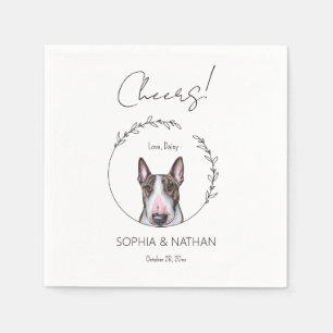 Guardanapo De Papel Cocktail simples Bull Terrier Cachorro Casado