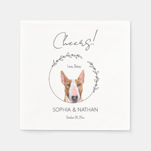 Guardanapo De Papel Cocktail simples Bull Terrier Cachorro Casado