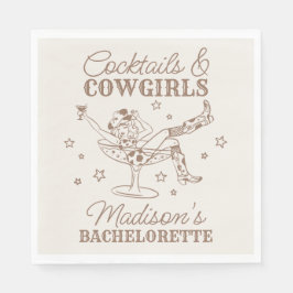 Guardanapo De Papel Cocktails bege e cowgirls Rodeio despedida de solt