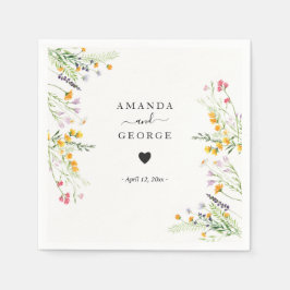 Guardanapo De Papel Cocktails de casamento de flores silvestres