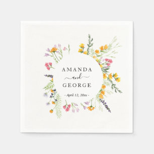 Guardanapo De Papel Cocktails de casamento de flores silvestres