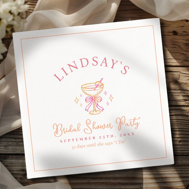 Guardanapo De Papel Coctail Bridal Shower (Coctail Bridal Shower Napkins)
