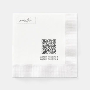 Guardanapo De Papel Código QR de Logotipo de Negócios Simples e Person