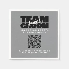 Guardanapo De Papel Código QR Despedida de Solteiro Comprar Bebida Equ