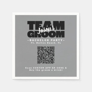 Guardanapo De Papel Código QR Despedida de Solteiro Comprar Bebida Equ