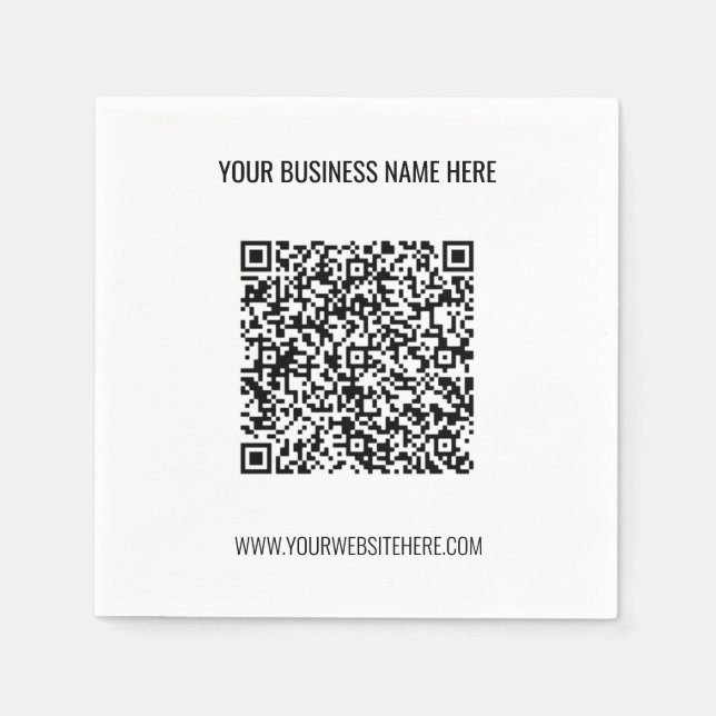 Guardanapo De Papel Código QR e Texto Personalizado Personalizado Pers (Frente)