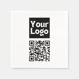 Guardanapo De Papel Código QR editável e logotipo ou imagem da sua emp