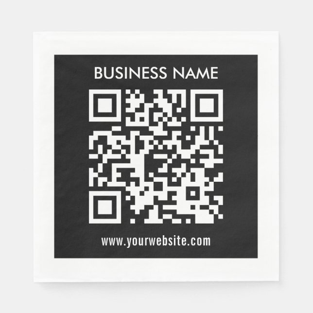 Guardanapo De Papel Código QR editável (gerado instantaneamente) | Pre (Frente)