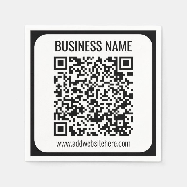 Guardanapo De Papel Código QR instantâneo (digite o URL do seu site pa (Frente)