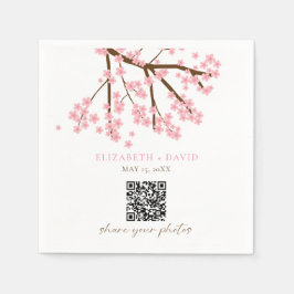 Guardanapo De Papel Código QR para Upload de Fotos do Casamento de Cer