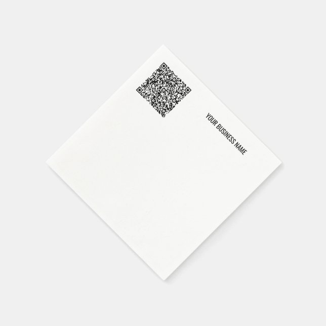 Guardanapo De Papel Código QR personalizado e texto para seu negócio (Canto)