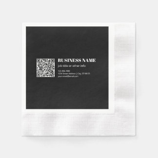Guardanapo De Papel Código QR personalizado e texto retrô-moderno edit