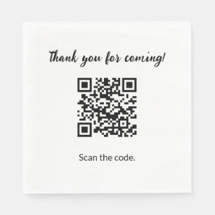 Guardanapo De Papel Código QR personalizado Obrigado por vir