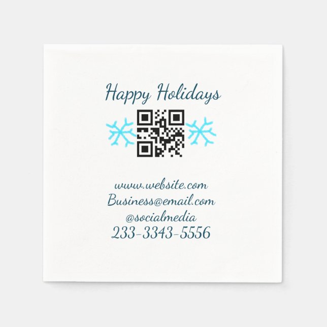 Guardanapo De Papel código QR personalizado simples adicione o texto d (Frente)