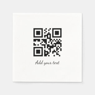 Guardanapo De Papel código QR personalizado simples adicione o texto d