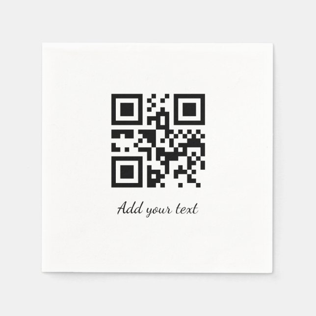 Guardanapo De Papel código QR personalizado simples adicione o texto d (Frente)