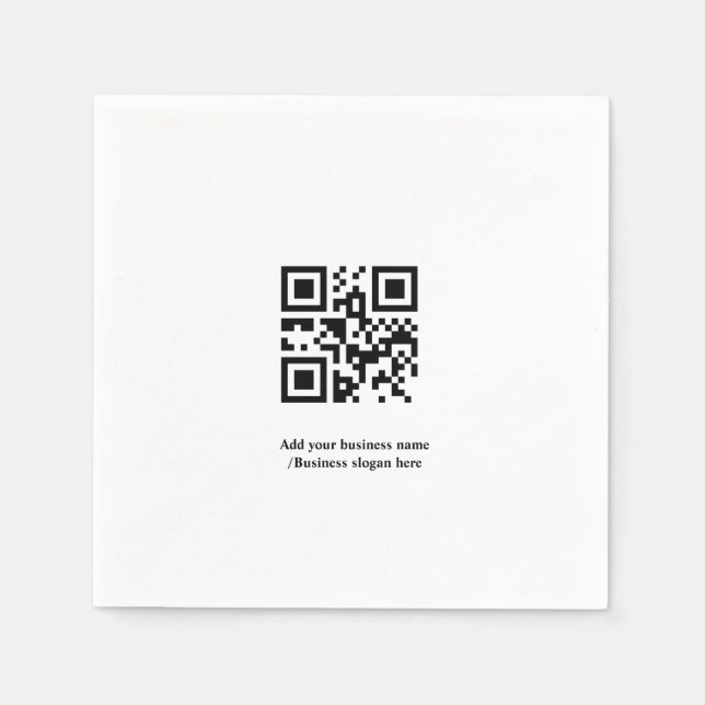 Guardanapo De Papel Código QR personalizado simples adicione seu nome  (Frente)