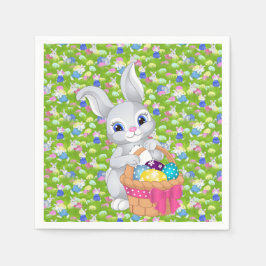 Guardanapo De Papel Coelhinho de Páscoa com Caça-Ovo