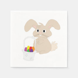 Guardanapo De Papel Coelhinho de Páscoa com Cesta