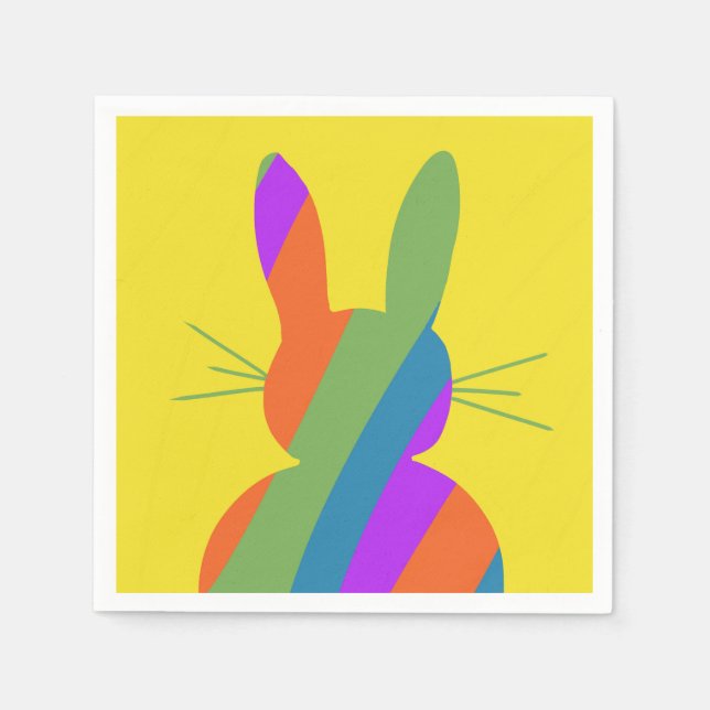 Guardanapo De Papel Coelhinho de Páscoa listrado (Frente)