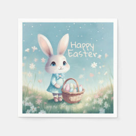 Guardanapo De Papel Coelhinho felz pascoa com ovos de Páscoa
