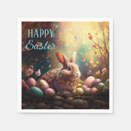 Guardanapo De Papel Coelhinho felz pascoa com ovos de Páscoa
