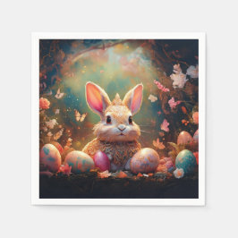 Guardanapo De Papel Coelhinho felz pascoa com ovos de Páscoa
