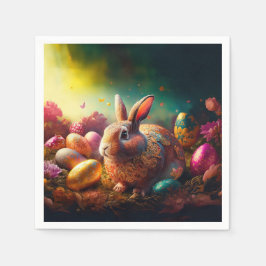 Guardanapo De Papel Coelhinho felz pascoa com ovos de Páscoa