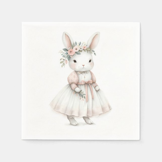 Guardanapo De Papel Coelhinho num Vestido (Frente)
