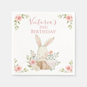 Guardanapo De Papel Coelhinho Rosa Bonito 2 Dois Segundo Aniversário