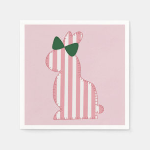Guardanapo De Papel Coelhinho rosa e verde listrado moderno