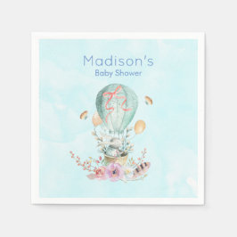 Guardanapo De Papel Coelhinho Whimsical Andando em um Balão de Ar Quen