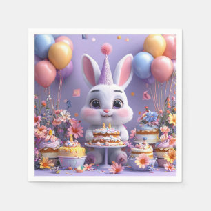 Guardanapo De Papel Coelho Adorável Comemora Aniversário