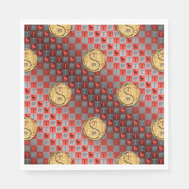 Guardanapo De Papel Coelho Aries & Fire (Frente)