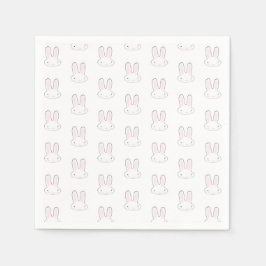 Guardanapo De Papel Coelho branco bonito coelho divertido padrão moder