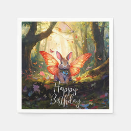 Guardanapo De Papel Coelho caprichoso floresta encantada Feliz Anivers