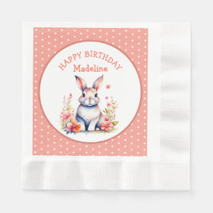 Guardanapo De Papel Coelho Coelho das Flores Feliz Aniversário Persona