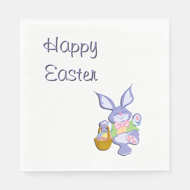 Guardanapo De Papel Coelho de felz pascoa (Frente)
