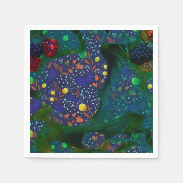 Guardanapo De Papel Coelho do Jardim Noturno de Verão no sono (Frente)