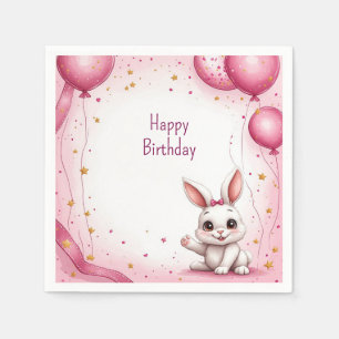 Guardanapo De Papel Coelho Fofo Rosa Bebê 🐰