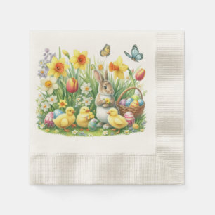 Guardanapo De Papel Coelho/primavera Clássico/Vintage/frango