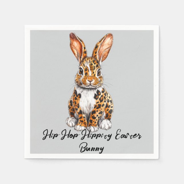 Guardanapo De Papel Coelho Único com Leopardo Superado (Frente)