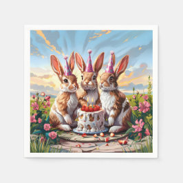 Guardanapo De Papel Coelhos Bash de Aniversário