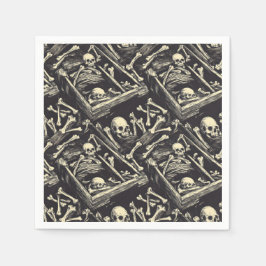 Guardanapo De Papel Coffin e Bones Halloween