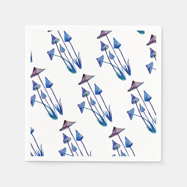 Guardanapo De Papel Cogumelos Desenho por Aquarela Nápoles (Frente)